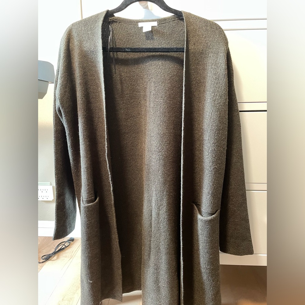 H&M Olive Green Open Front Cardigan